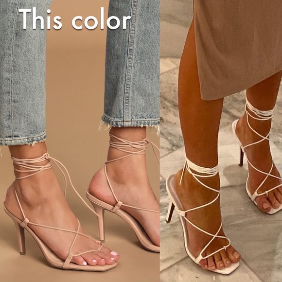 Lyllian Lace Up Heel Sandal - Picture 1 of 5